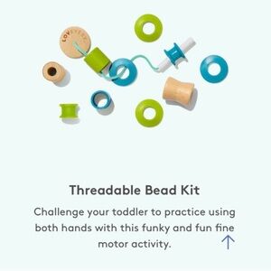 Lovevery Threadable Bead Kit from the Adventurer Play Kit Months 16, 17, 18